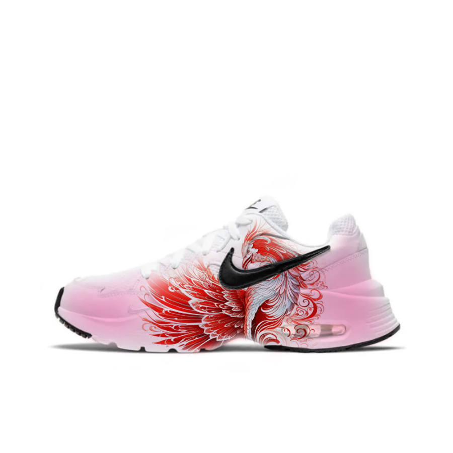 Nike Nike Air Max Fusion Slip Resistant Abrasion Resistant Low top Air Cushion Casual Running Shoes Women's White Pink