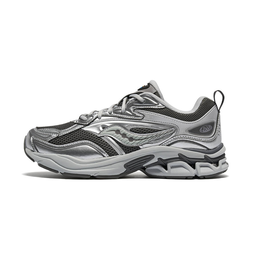 Saucony GRID FUSION Support Low top Casual Running Shoes Unisex Silver Gray