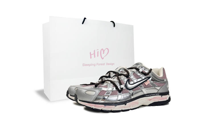 Nike Nike P 6000 Abrasion Resistant Low top Running Shoes Men's Silver Pink