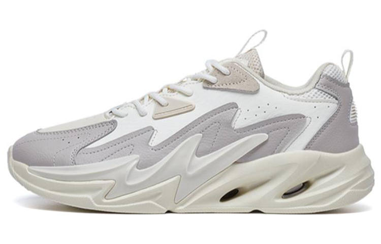 XTEP Lightning Slip Resistant, Abrasion Resistant, Breathable, Lightweight Low top Casual Shoes Men's White Gray