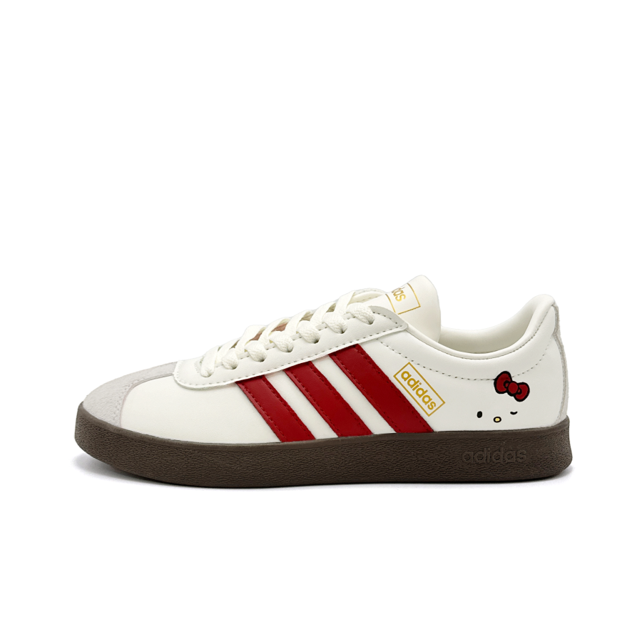 Adidas Adidas VL COURT 2.0 Classic Cat With Bowknot Abrasion Resistant Low top German Army Trainers Unisex White
