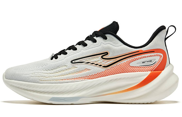 Erke Low top Fabric Cushioning Abrasion Resistant Breathable Running Shoes Men's Erke White Fluorescent Fire Orange