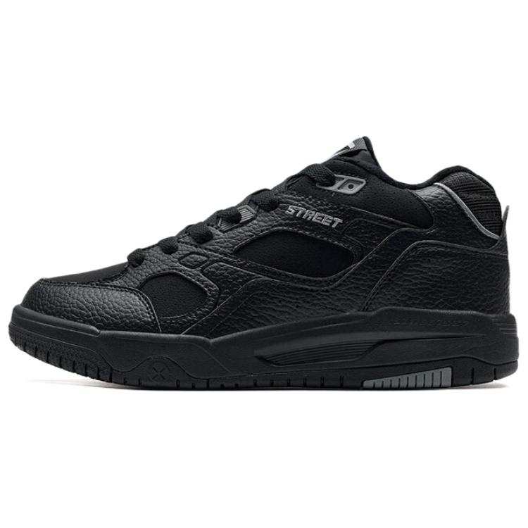 XTEP Xiaoxing Synthetic Leather Abrasion Resistant Waterproof Thermal Low top Casual Shoes Men's Black