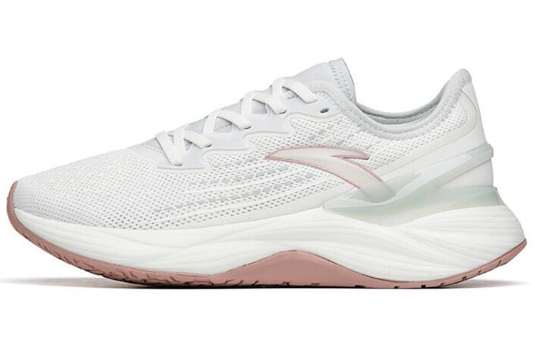 Anta Tron 2.0 Cushioning Slip Resistant Abrasion Resistant Low top Running Shoes Women's White Pink Green