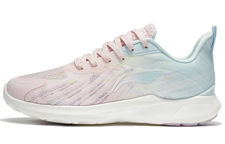 Li-Ning Li Ning Slip Resistant, Breathable, Lightweight Low top Casual Running Shoes Women's Pink Blue