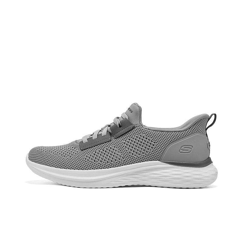 Skechers Abrasion Resistant Low top Running Shoes Men's Light Gray