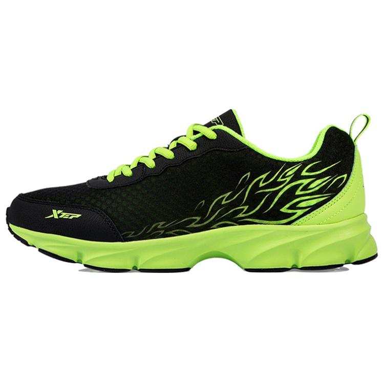 XTEP Cushioning Slip Resistant Abrasion Resistant Lightweight Rebound Low top Running Shoes Men's Black Green