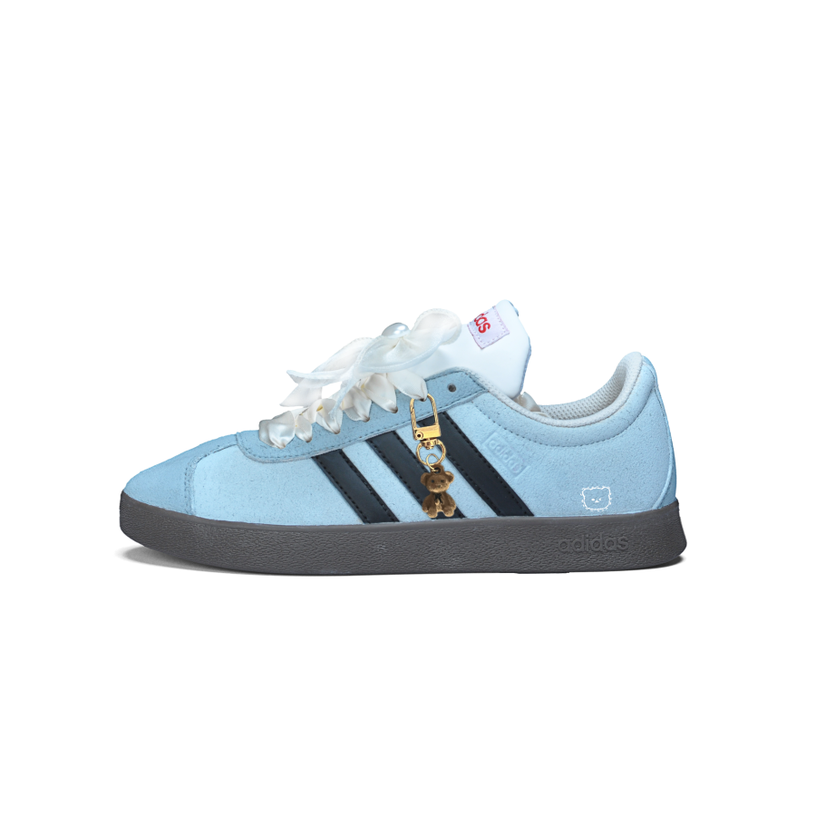 Adidas Adidas Vl Court Slip Resistant Abrasion Resistant Low top Skateboard Shoes Unisex Sky Blue