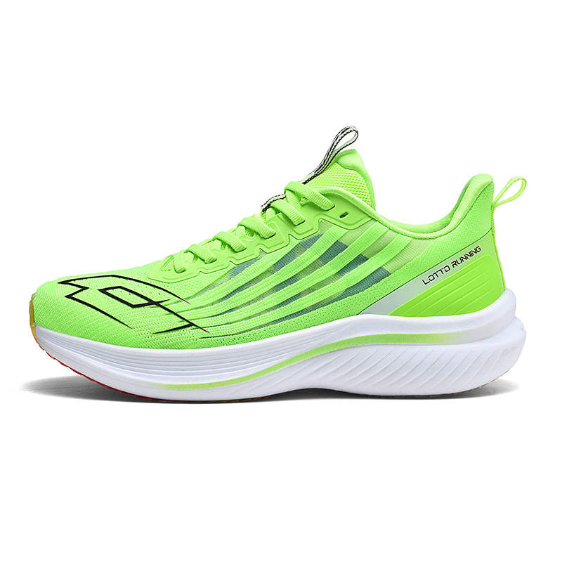 LOTTO Comfortable Cushioning Slip Resistant Abrasion Resistant Low top Marathon Running Shoes Men's Neon Green