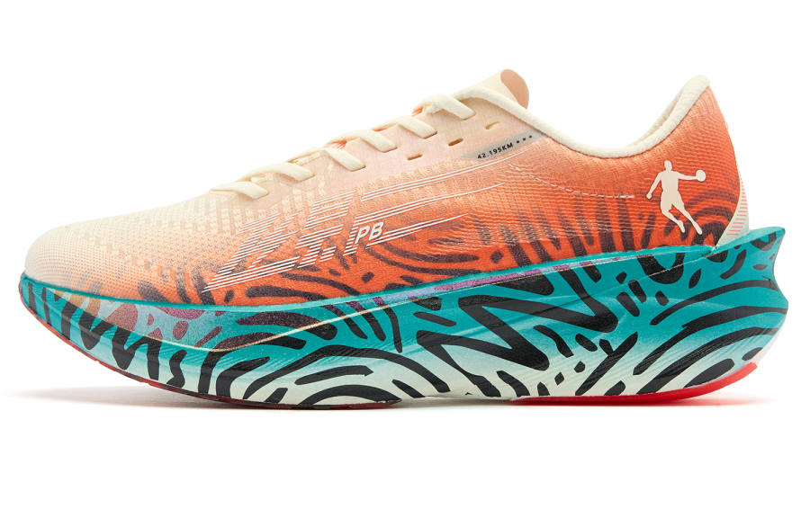 QIAODAN Feiying PB4.0 Running Shoes Men's Low Top Bright Orange Ultra Green