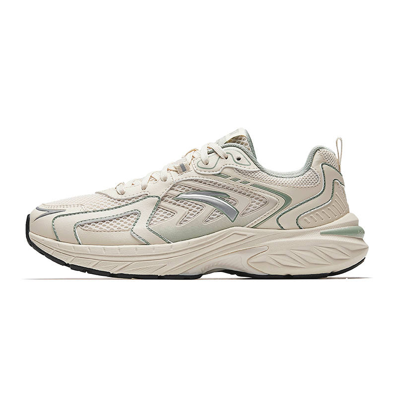 Anta AT959 Slip Resistant Breathable Lightweight Rebound Low top Casual Running Shoes Women's Beige Green