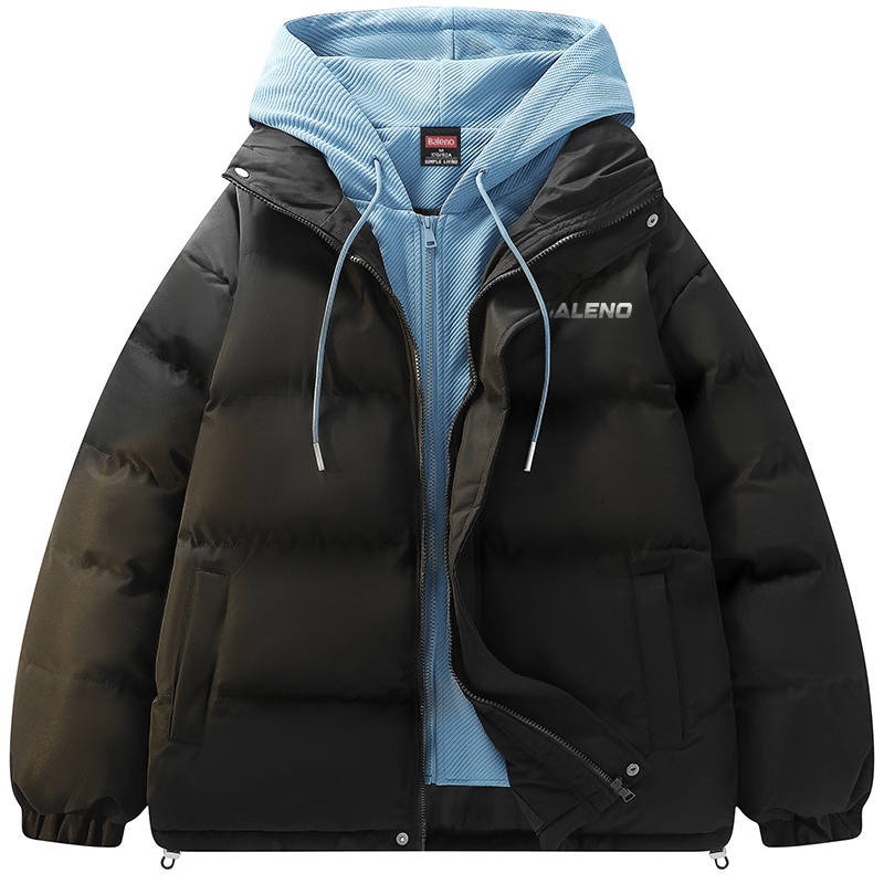 BALENO Puffer Jackets Unisex Hooded Thickened Mock Two Piece Puffer Jacket