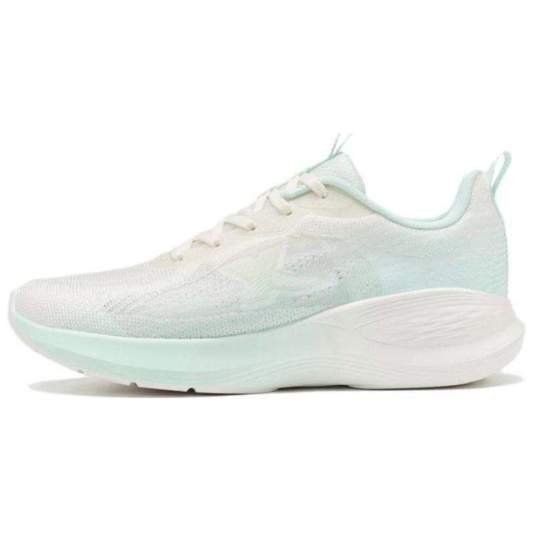 XTEP Cushioning Slip Resistant Abrasion Resistant Low top Running Shoes Women's White Green
