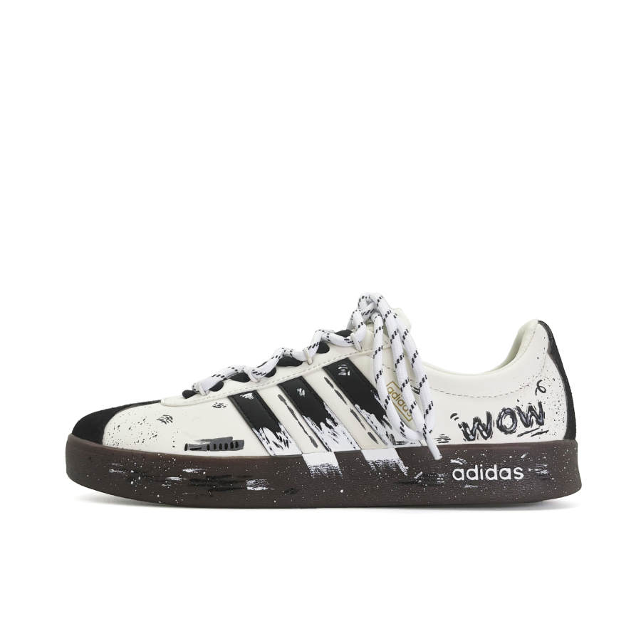 Adidas Adidas VL COURT 2.0 Classic Ink White Trace Abrasion Resistant Low top German Army Trainers Unisex Black White