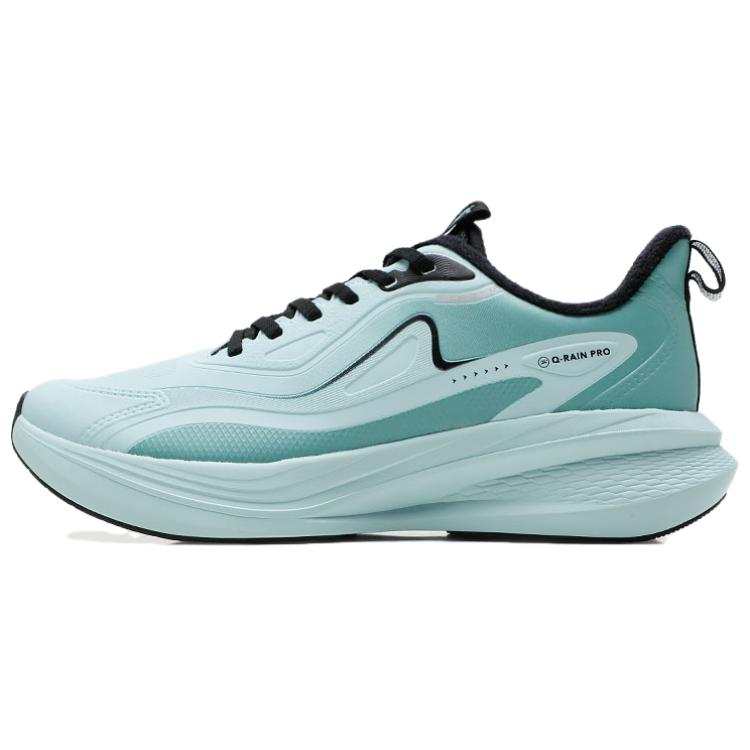 QIAODAN Speed Fleece Lined Thermal Slip Resistant Abrasion Resistant Low top Casual Running Shoes Men's Blue Green
