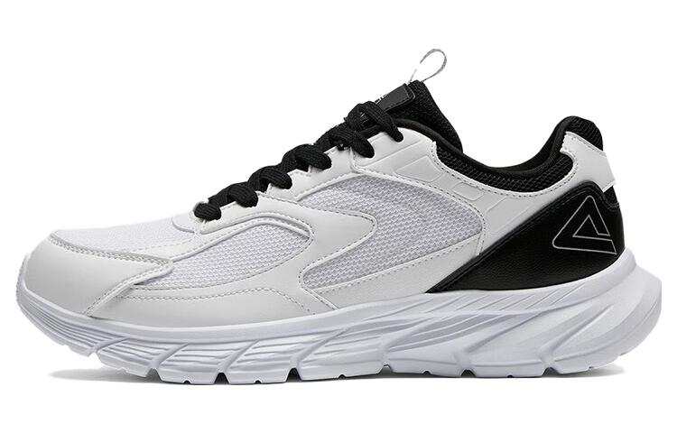 PEAK Slip Resistant Abrasion Resistant Cushioning Low top Running Shoes Men's Black White