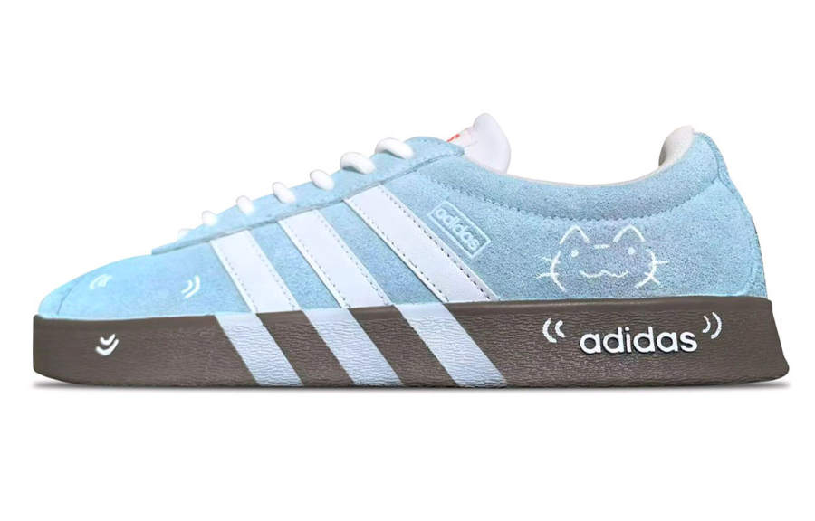 Adidas Adidas Vl Court Classic Wear resistant And Lightweight Low top German Army Trainers Unisex Sky Blue