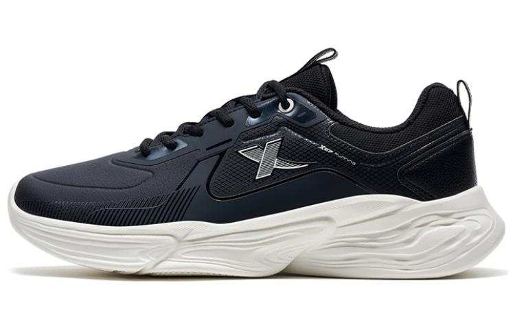 XTEP Comfortable Lightweight, Rebound, And Breathable Low top Running Shoes Men's Black White