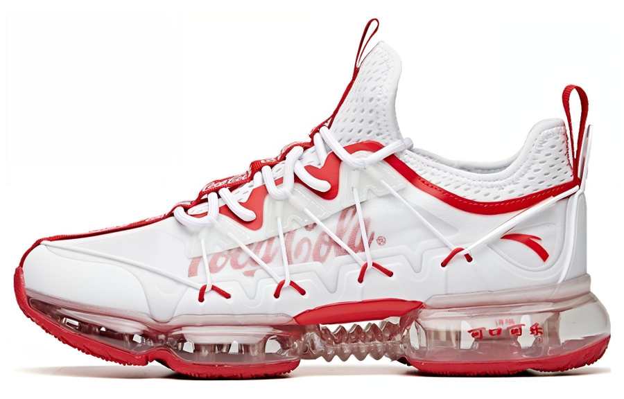 ANTA Coca Cola x Anta Cushioning Slip Resistant Abrasion Resistant Low top Running Shoes Men's White Red