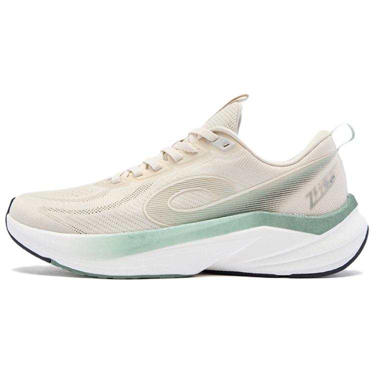 QIAODAN Flying Speed 3LITE Slip Resistant Abrasion Resistant Coverage Low top Casual Running Shoes Men's Beige Green