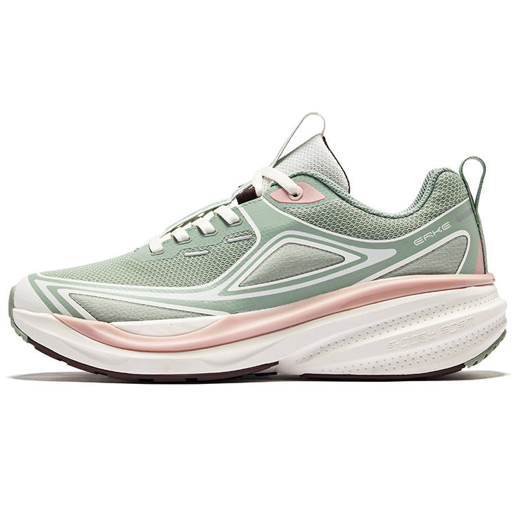 Erke Vertical Collection Slip Resistant And Breathable Support Low top Running Shoes Women's Green White
