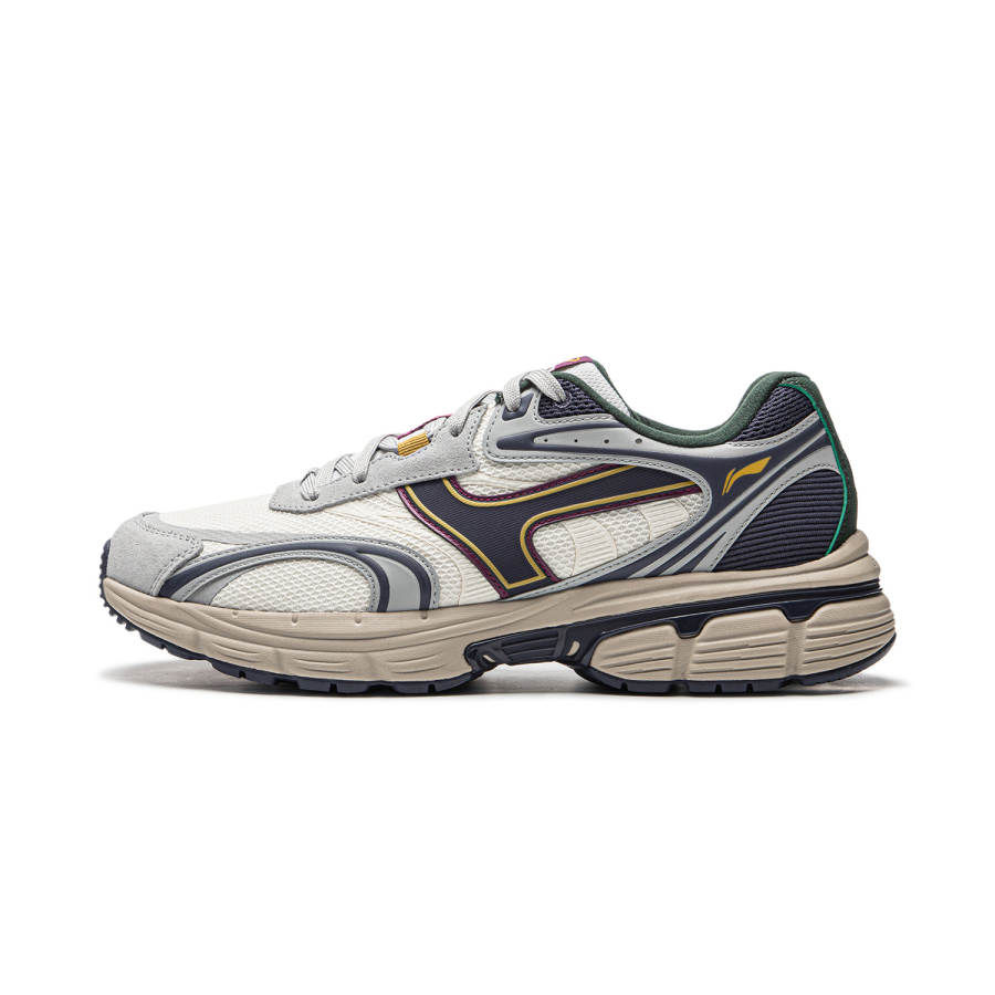 Li-Ning Li Ning Pentium P1000 Cushioning Slip Resistant Abrasion Resistant Rebound Low top Running Shoes Men's White Gray Blue