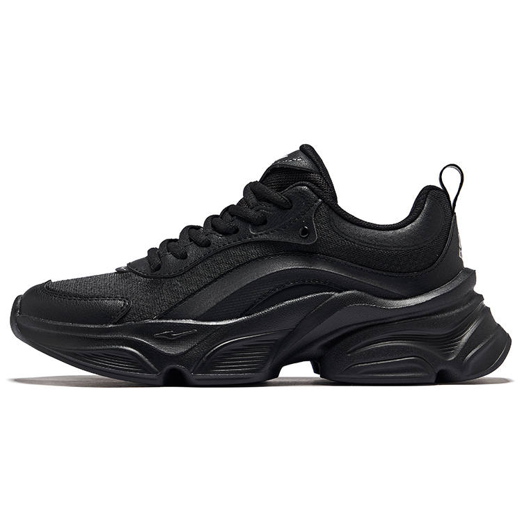Erke Jade Rabbit Lite Height Increasing Slip Resistant Low top Casual Shoes Women's Jet Black