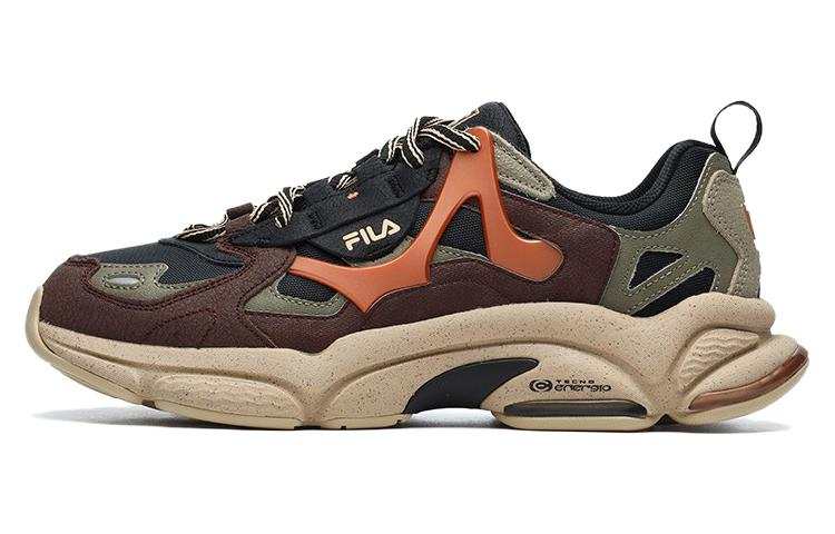 FILA FUSION RJV Cushioning Abrasion Resistant Low top Running Shoes Men's Black Red