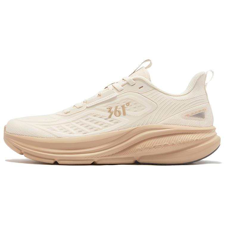 361° Slip Resistant Abrasion Resistant Low top Casual Running Shoes Men's Lotus Seed White Apricot Tea Brown