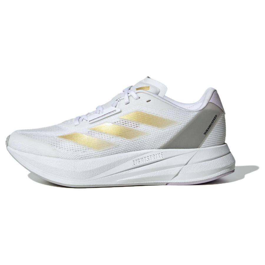 Adidas Adidas Duramo Speed Breathable Cushioning Slip Resistant Breathable Low top Running Shoes Women's White Gold