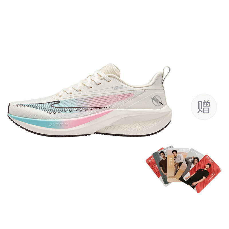 Erke Cushioning, Wear Resistant Low top Running Shoes Men's Microcrystal White Peach Blossom Pink