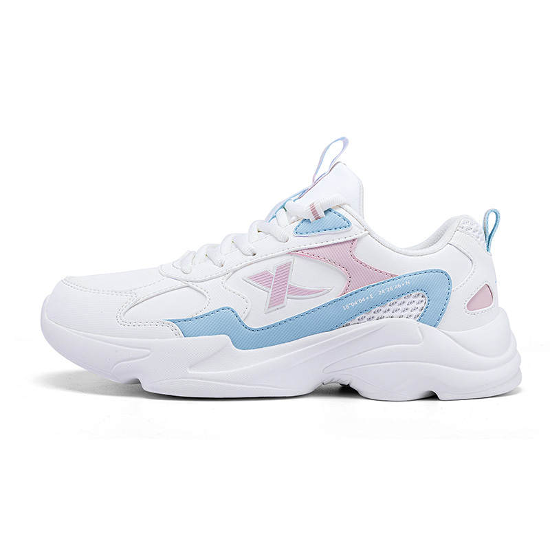 XTEP Cushioning Abrasion Resistant Breathable Low top Running Shoes Women's White Blue