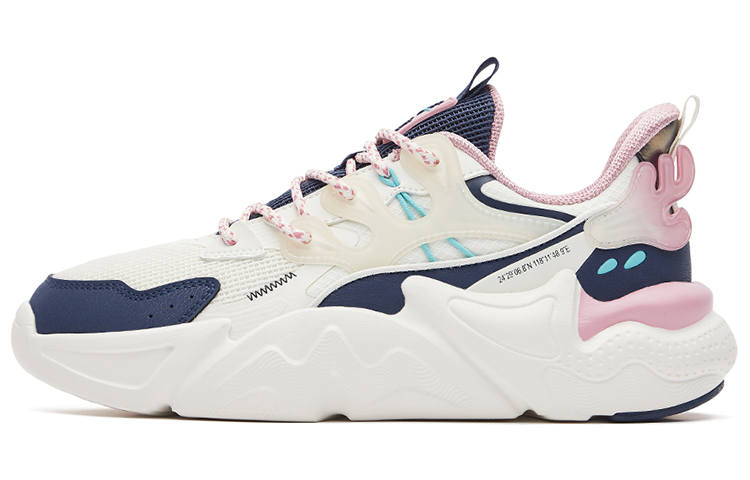 Erke Breathable Low top Sports Casual Shoes Women's White Pink