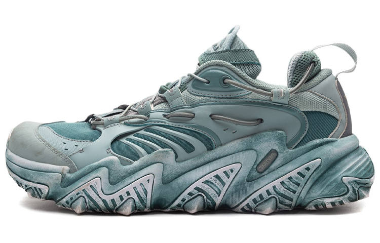 Li-Ning Li Ning Cat Paw Cushioning Slip Resistant Cushioning Slip Resistant Low top Casual Shoes Women's Gray Mist Green