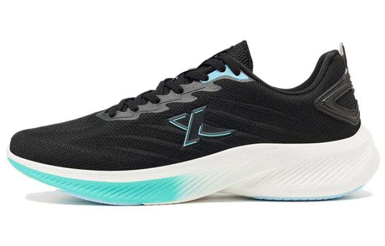 XTEP Lighten 7.0 Fabric Cushioning Slip Resistant Abrasion Resistant Rebound Low top Running Shoes Men's Black Blue