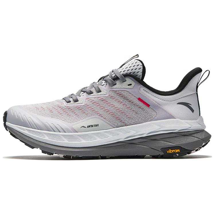 Anta Kunlun Comfortable Cushioning Slip Resistant Low top Running Shoes Men's Gray Red