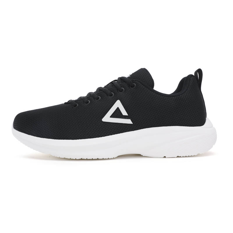 PEAK Fabric Cushioning Abrasion Resistant Breathable Low top Casual Running Shoes Men's Black White