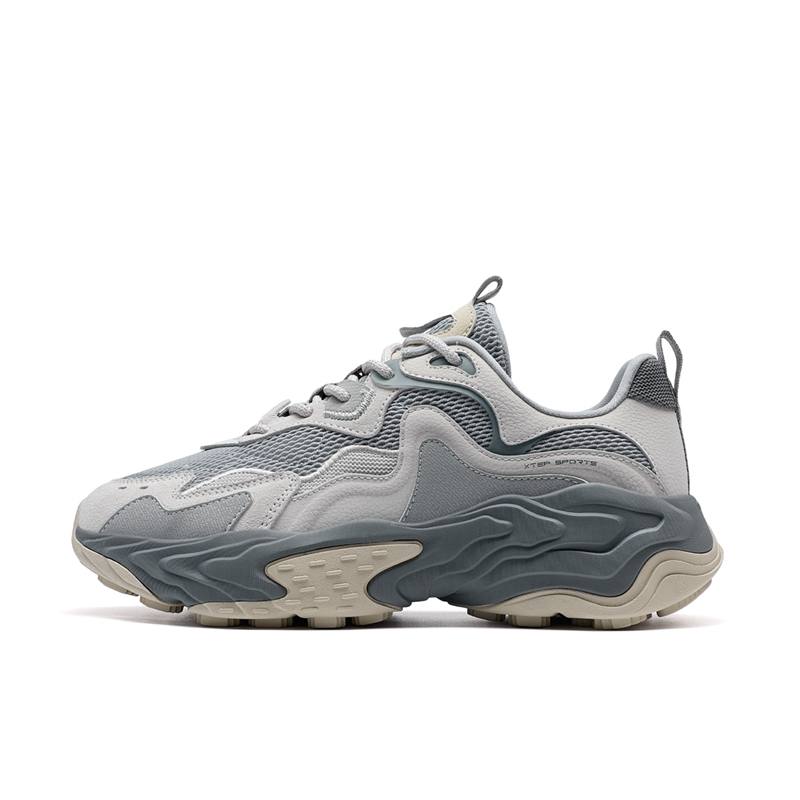 XTEP Huiyou Coverage Lightweight Height Increasing Low top Casual Shoes Men's Dove Gray/Plain Elegant Gray