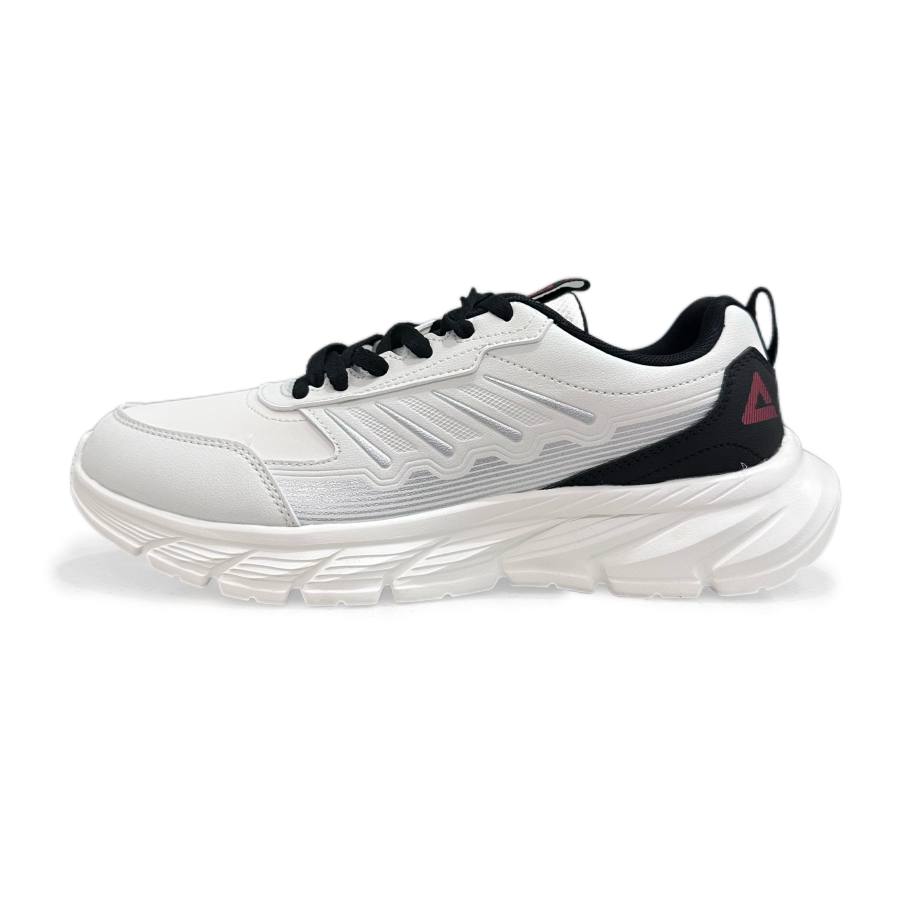 PEAK Retro Sports Collection Black White Synthetic Leather Cushioning Abrasion Resistant Breathable Low top