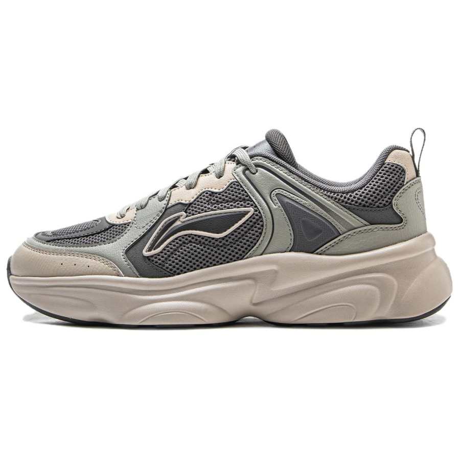 Li-Ning LiNing Coconut Milk Cushioning Height Increase With Rebound Low Top Casual Shoes Men's Deep Eagle Frost Gray