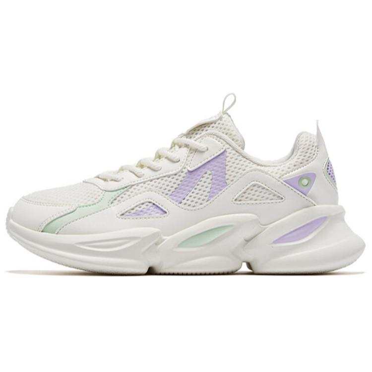 QIAODAN Cushioning Slip Resistant Abrasion Resistant Low top Sports Casual Shoes Women's White Purple