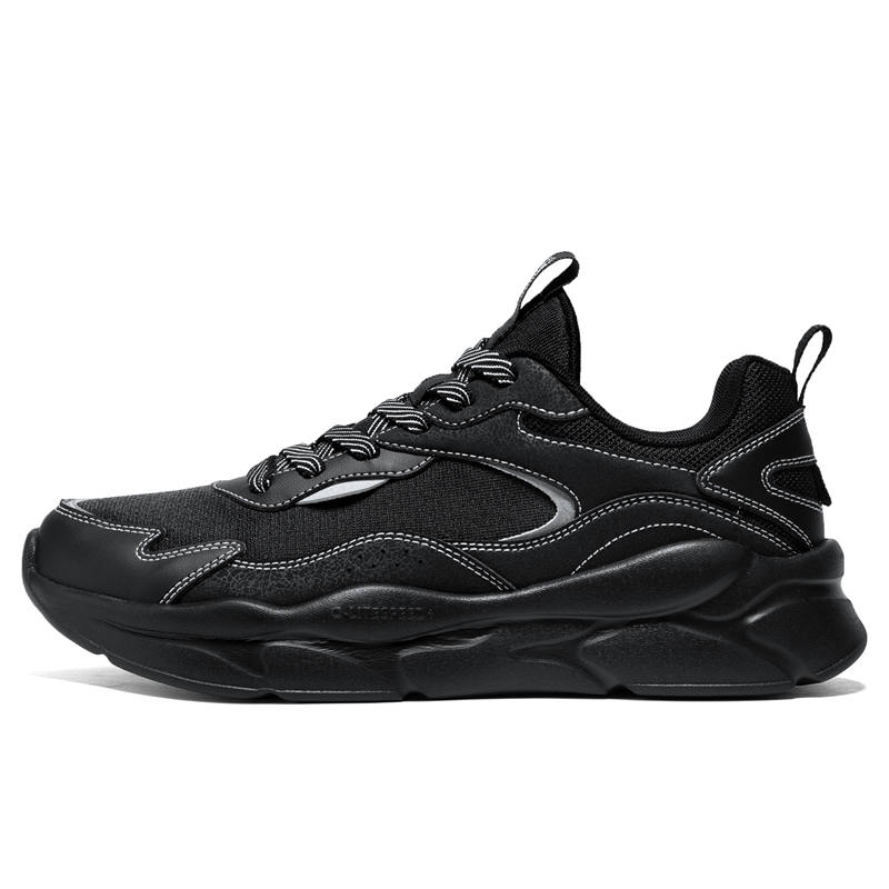 QIAODAN Low top Casual Running Shoes Men's Black Silver