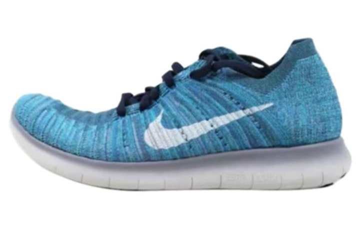 Nike Nike Free Rn Flyknit Ocean Fog/White Blue Glow Hyper Jade Women's