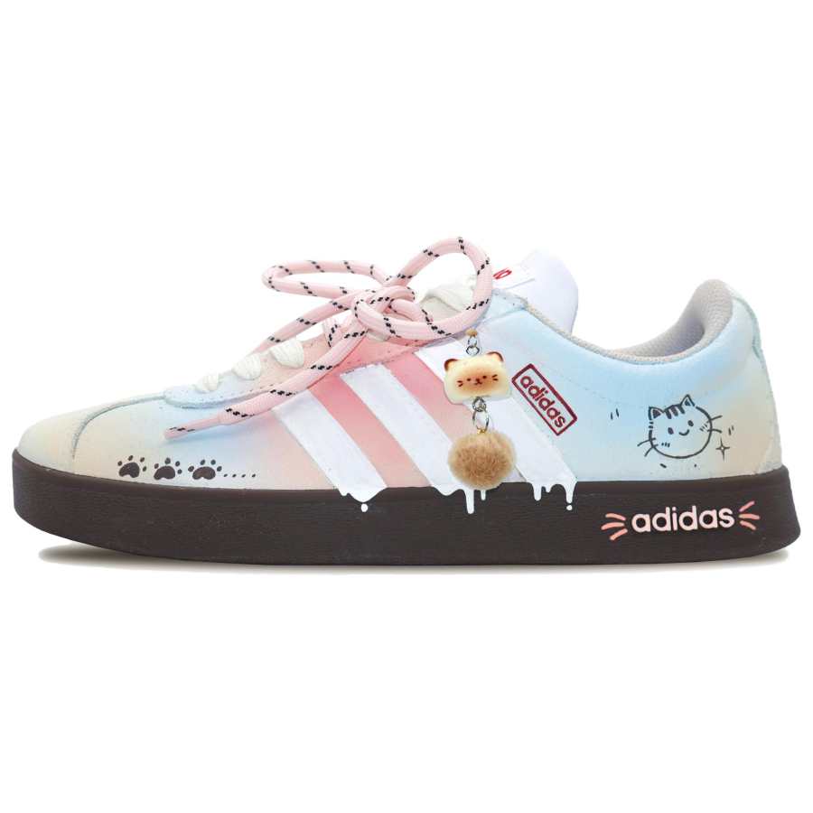 Adidas Adidas VL COURT 2.0 Milk Kitten Low top Skateboard Shoes Women's Blue Pink