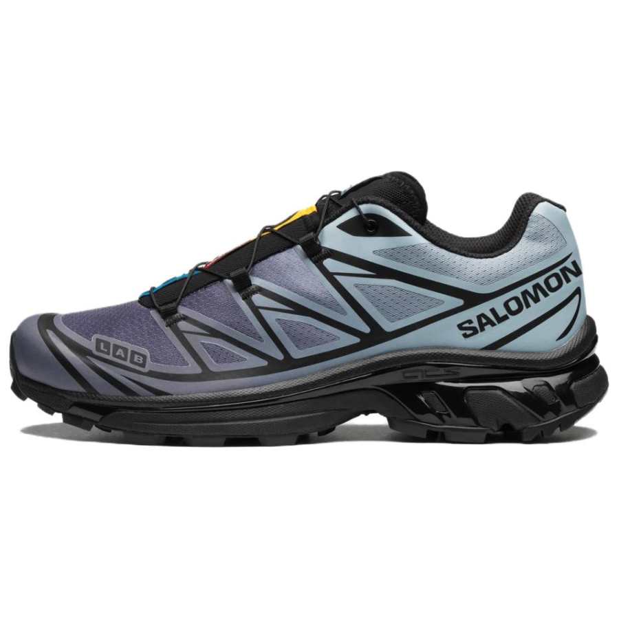 SALOMON XT 6 Fabric Low top Running Shoes Unisex Black Misty Blue Gray Blue