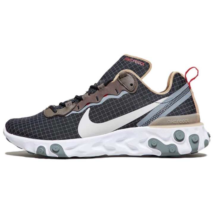Nike Nike React Element 55 Low top Casual Running Shoes Unisex Black White