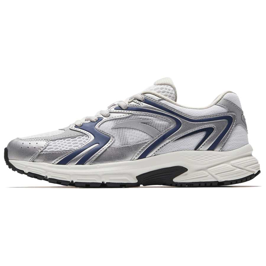 Anta Height Increasing Lightweight Breathable Low top Casual City Commuting Running Shoes Women's White Silver Blue