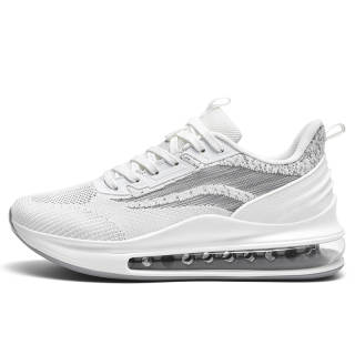 BIANSULONG Running Shoes Men's Low Top White Light Gray