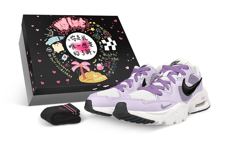 Nike Nike Air Max Fusion Cushioning Slip Resistant Abrasion Resistant Low top Running Shoes Women's White Purple