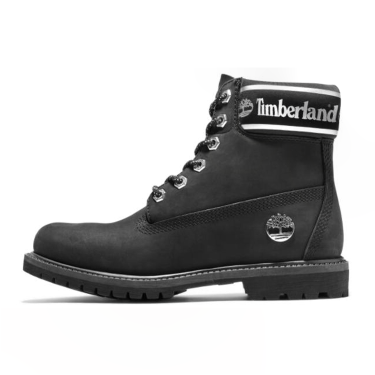 Timberland 6 Inch Premium Wide Fit Waterproof Boots 'Black Nubuck Logo' Women's